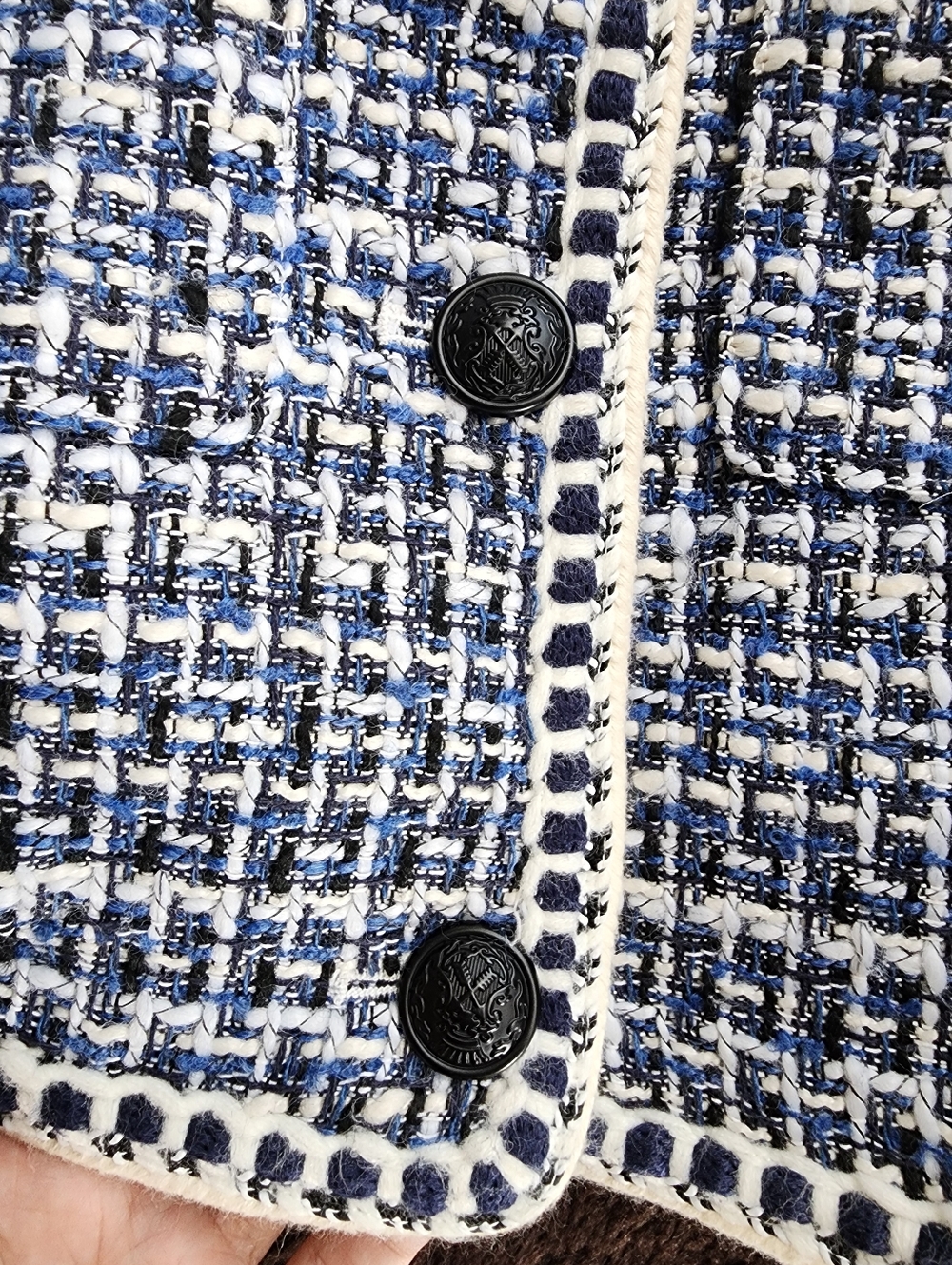 Christian Lacroix Classic Navy & White Tweed Cropped Jacket $800 MSRP - Picture 7 of 8